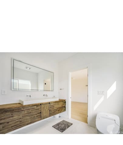 Modern family home with cats