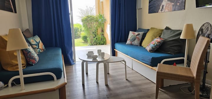 T3 Climatisé Belle Vue Mer Avec Grand Jardin Au G4 - Fréjus