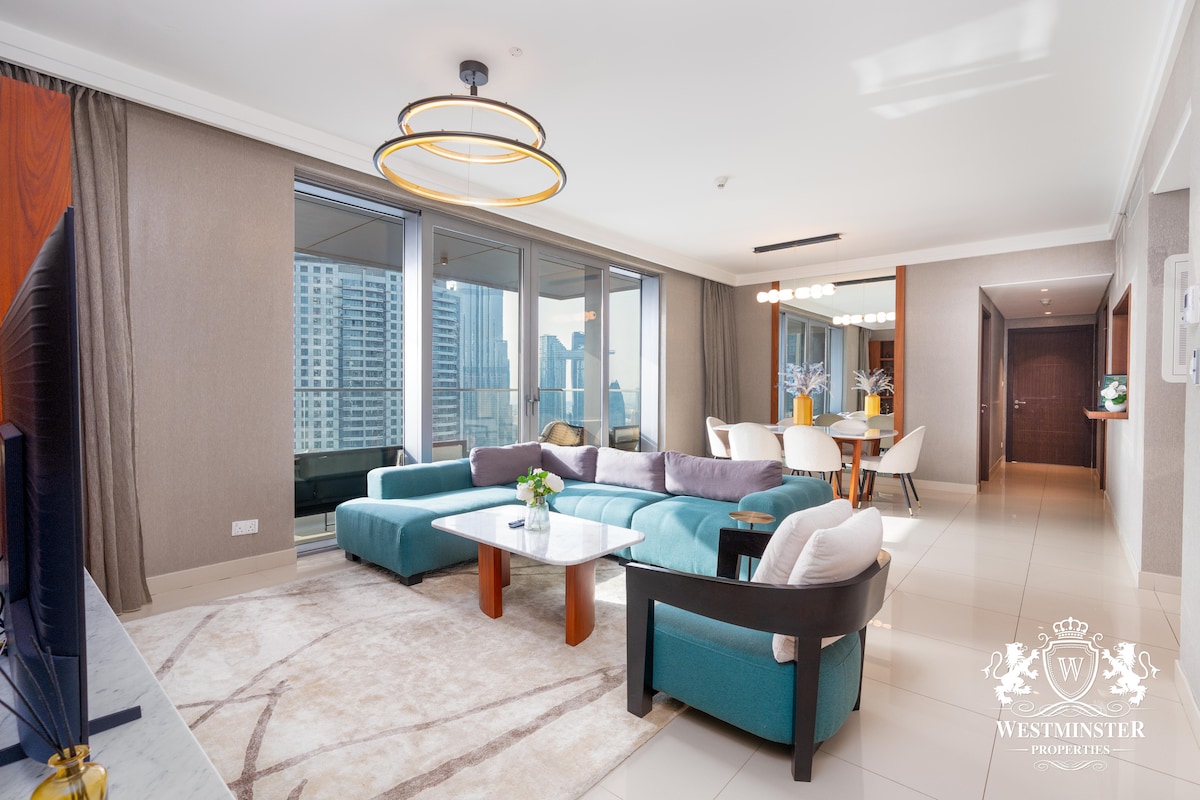 3 Bedroom Furnished Apartment with Full Burj Khalifa View | Boulevard Point 3