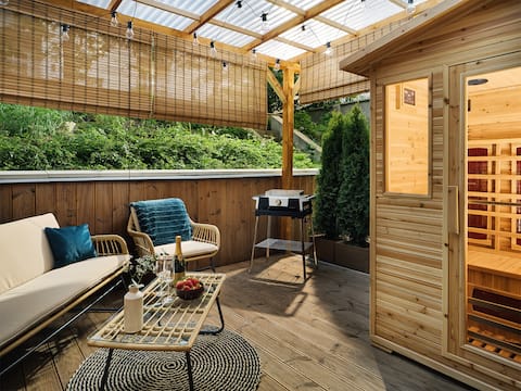 Karlín private Sauna & BBQ - Terrace Apt +Parking
