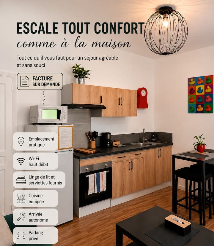 «Mb6» Escale Tout Confort - Parking Privé - Dole