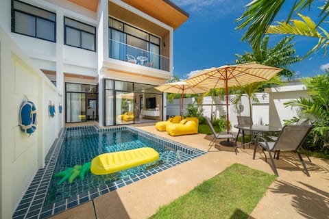 Kamala Sunshine 3BR Private Pool Villa 900m Beach