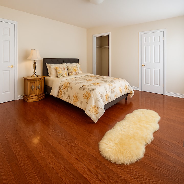 ห้องนอนใหญ่สว่างสดใสพร้อมเตียงคิงไซส์ ห้องน้ำในตัว พื้นที่ทำงาน — เหมาะสำหรับการเดินทางเพื่อธุรกิจ"
ห้องน้ำและห้องสุขาแบบส่วนตัวเต็มรูปแบบ