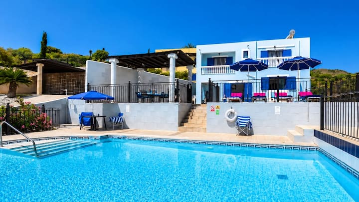 Little Blue Sea View Kalathos Villa W Private Pool - Lindos