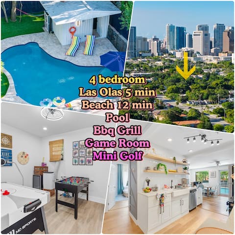 4BR near HardRock/Pool/Games/LasOlas/Cruises/Beach