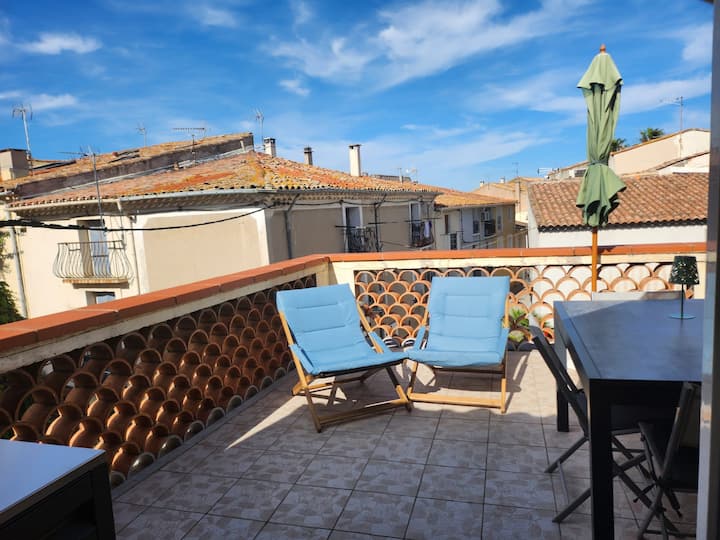 Charmantes Haus Mit Dachterrasse - Mèze