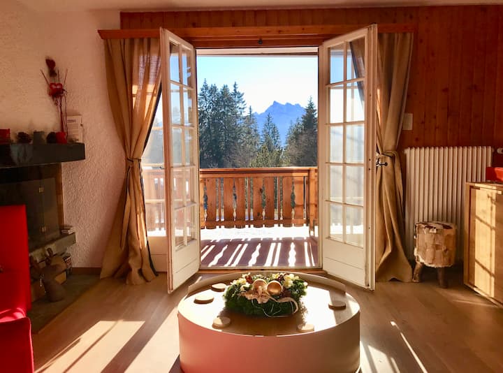 ÉLégant Duplex Vue Panoramique, Jardin & Montagnes - レザン