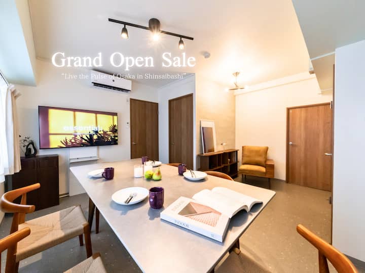 Grande Ouverture! 3ldk Shinsaibashi, Près De Namba - 大阪市