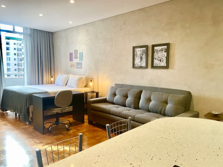 Moderno Loft C/ Ar-cond No Centro,em 6x Sem Juros! - 美景市