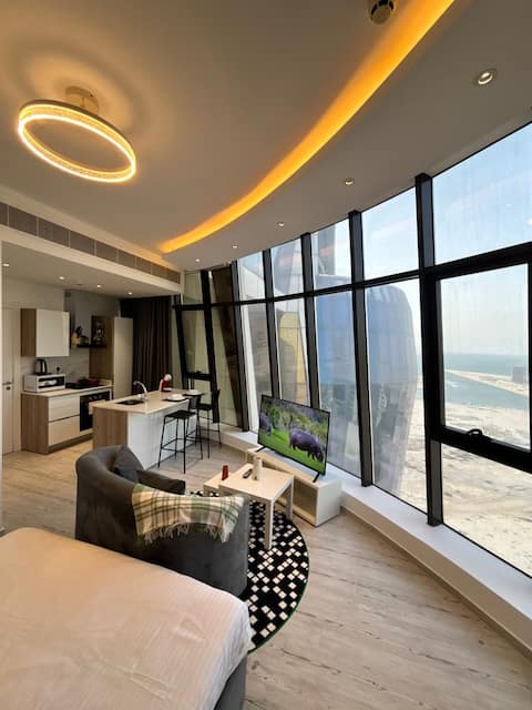 Sky & Sea View Studio in Seef