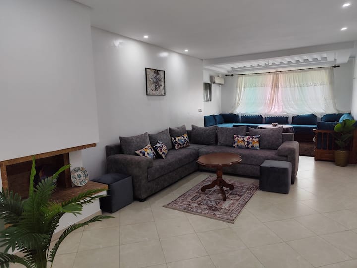 Salon spacieux et ensoleillé toute la journée 