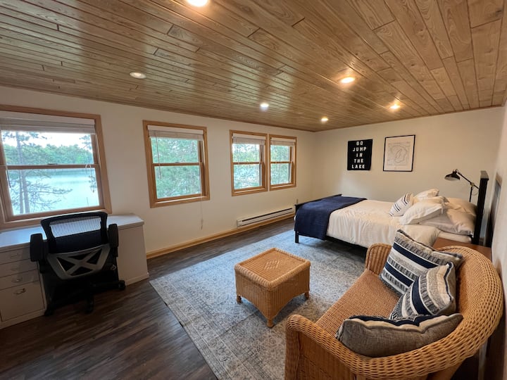Located downstairs, great views of the lake!