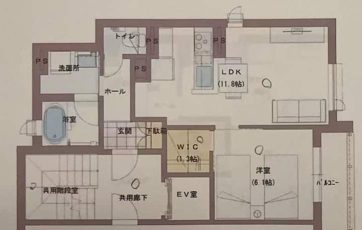 New25年新建高级公寓 1室1厅50㎡jr山手線大塚駅步行7分钟池袋商圈 - 池袋