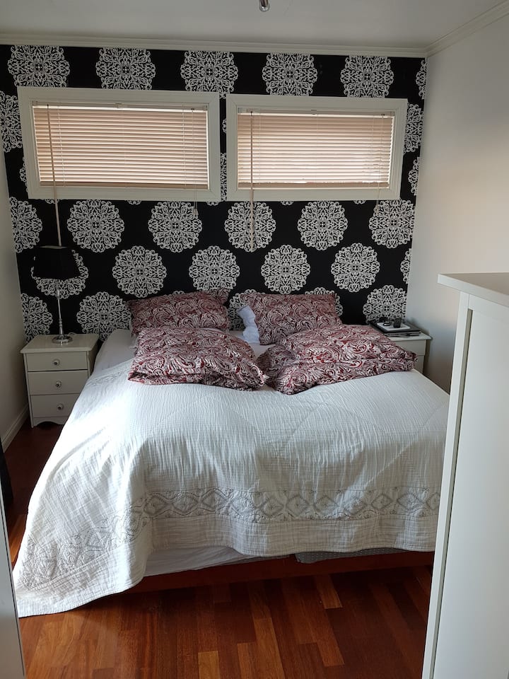 Cama doble/TV en el dormitorio. 