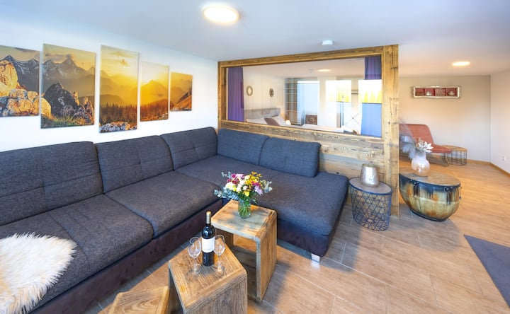 Gm-stays: Garten Apartment – Sauna & Bergblick - Hausham
