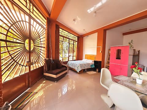 1st-floor house + equipped kitchen + ideal for families