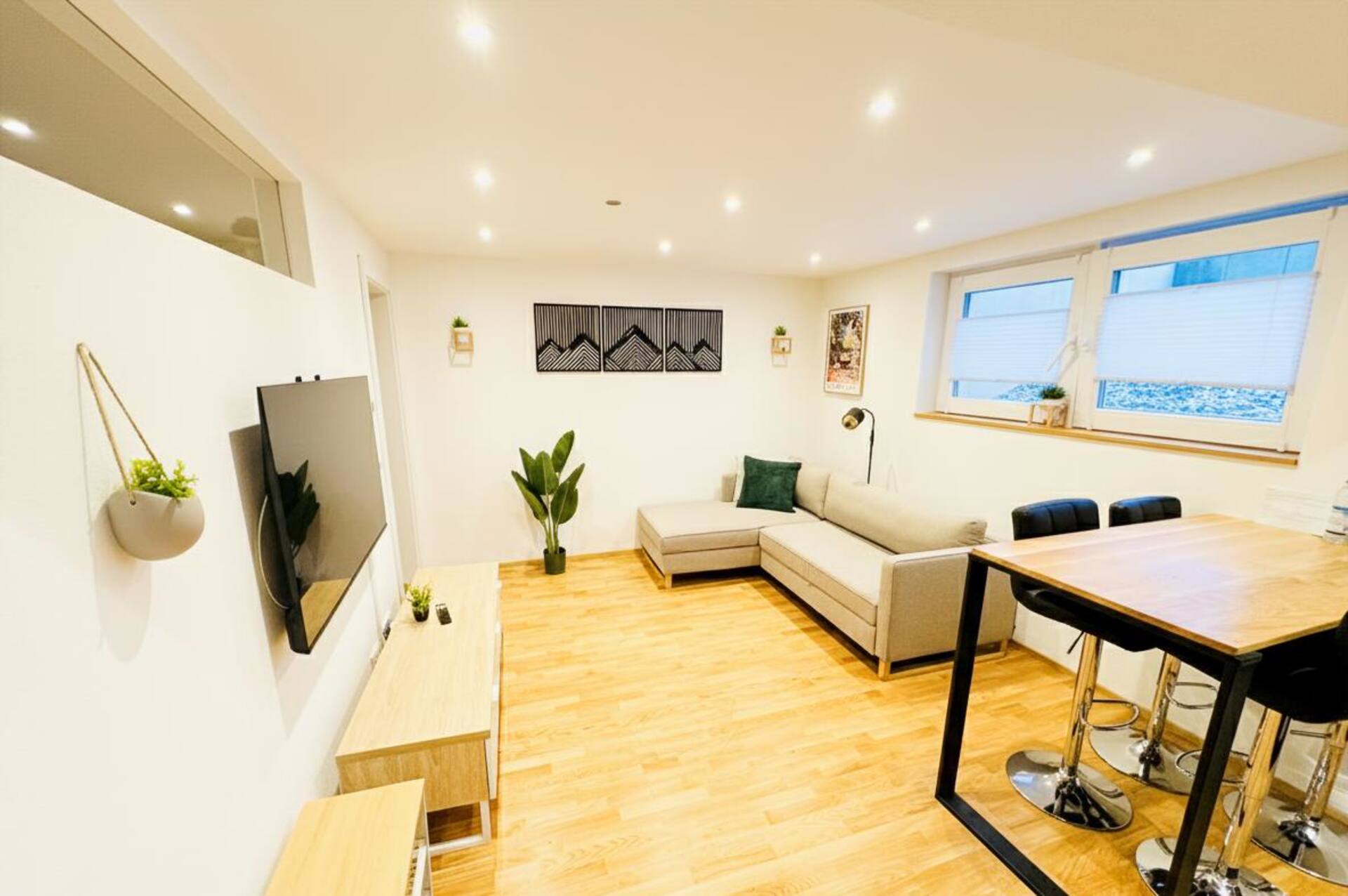 1.5 rooms, superbly equipped, 4 people, basement