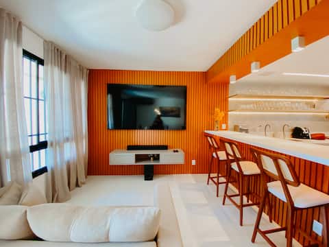 Popular Airbnb listing: Village SEA VIEW, on the sand, Flamengo Beach in Stella Maris