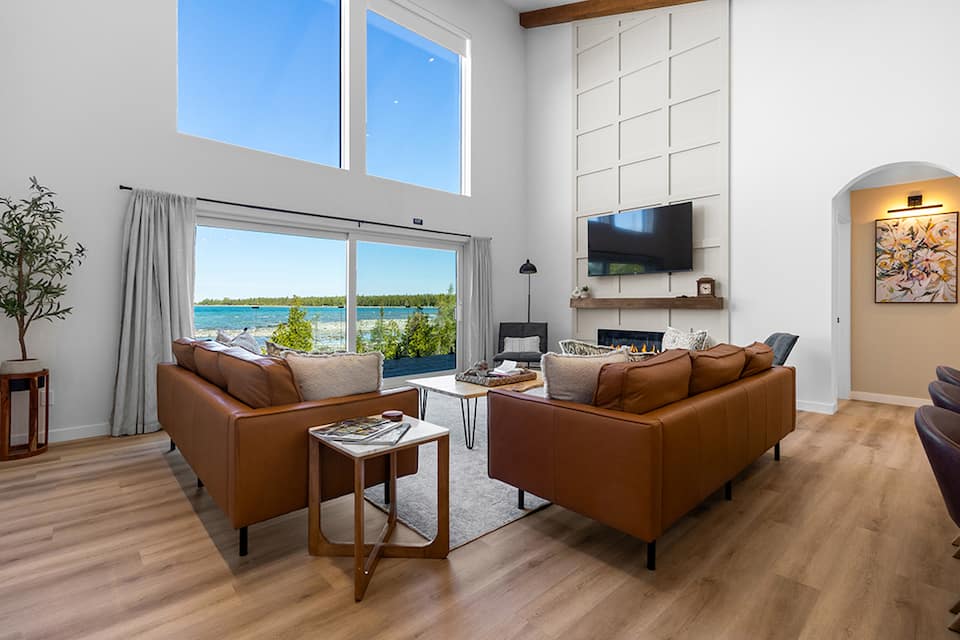 A new lakefront cottage on Lake Huron with a full rec room, Northern Bruce Peninsula, Ontario, Canada, photo 1 of 10