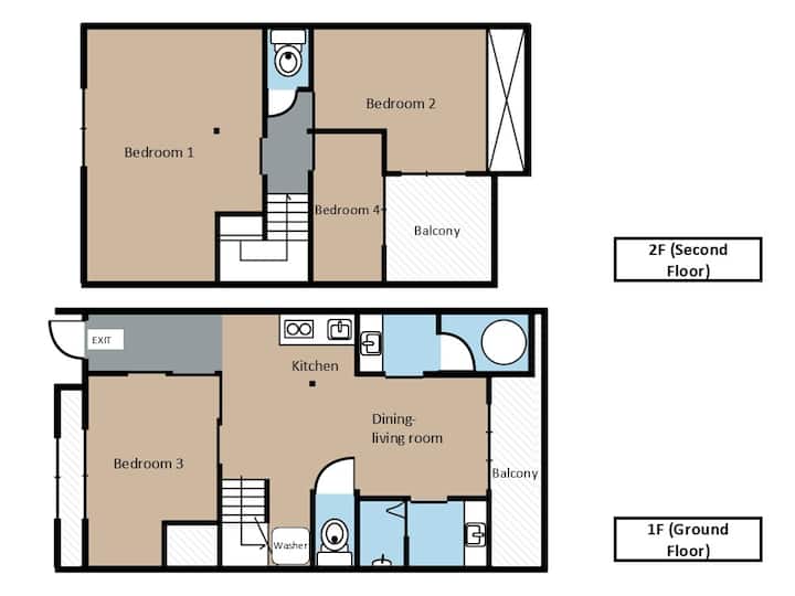 Joyous Kyoto: 4br/kyoto Stn 12m/cinema/wifi/aeon - Kyoto