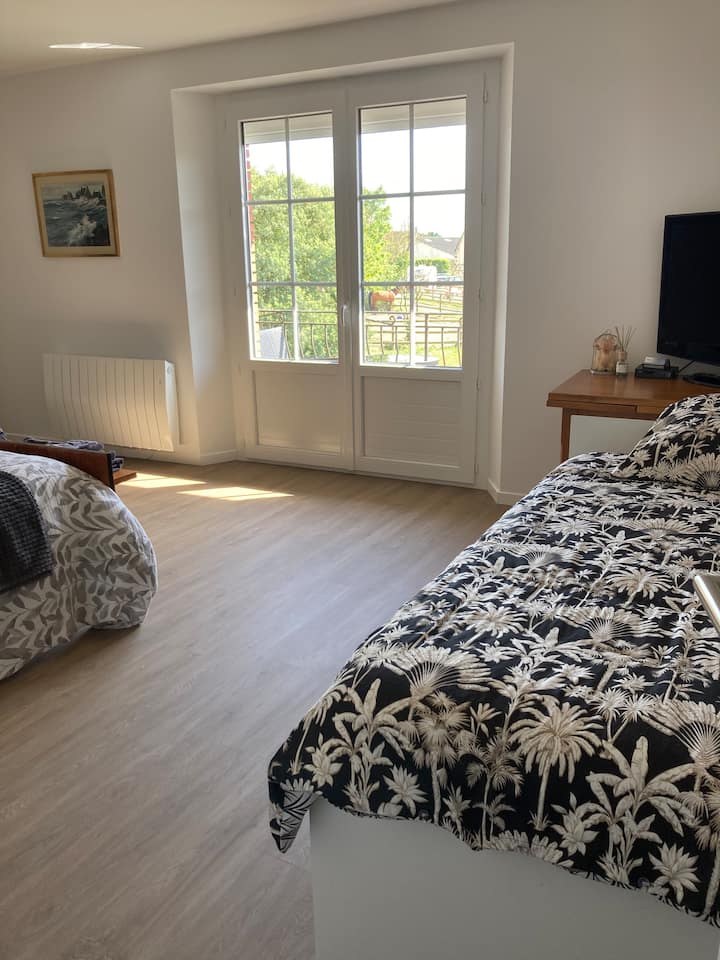 Chambre + Balcon - Accueil Chevaux - Proche Mer - Cancale