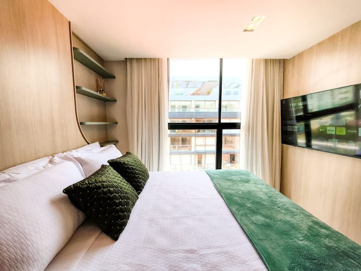 A haven of tranquility. The design of our studio combines sophistication and functionality, perfect for those seeking comfort and proximity to the sea.