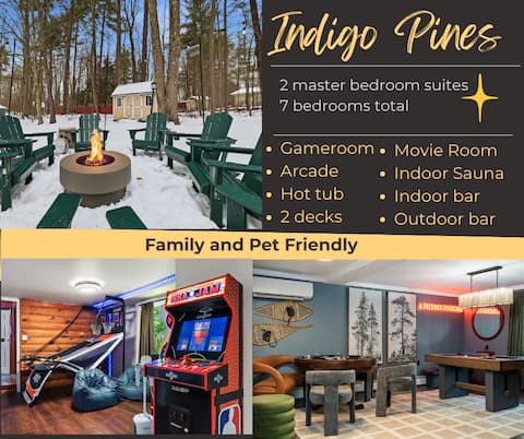 2 Game Rms/Sauna/Hot tub/Jack Frost Ski 10 mins