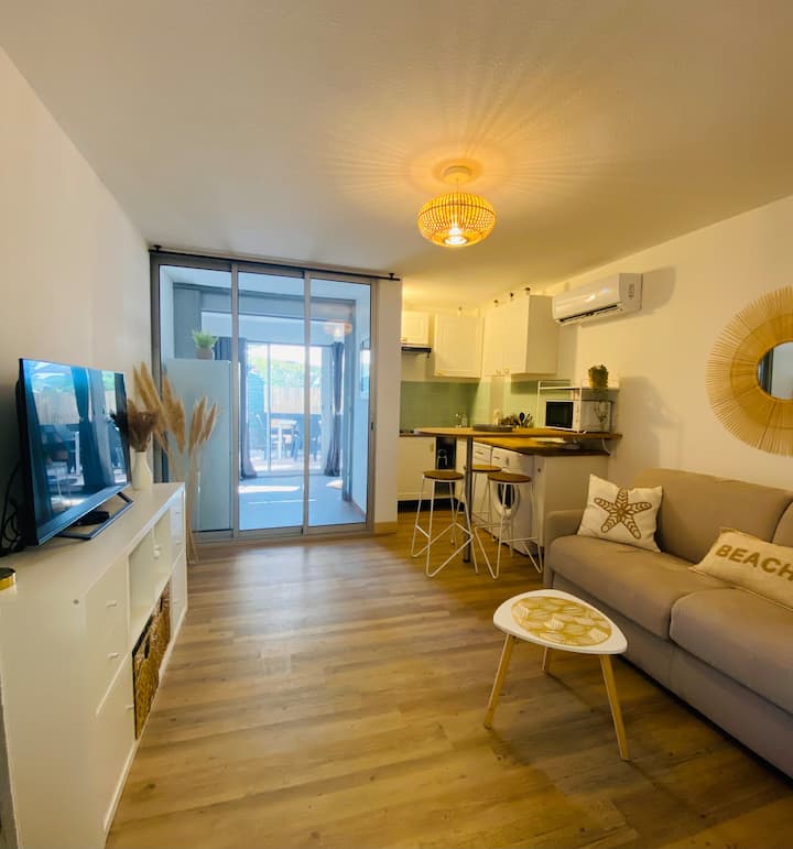 Grand Studio 30m² - Clim & Parking - Mer à Pied - La Grande-Motte