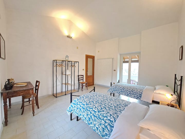 Special to the simple but cozy decor of this room that is the most spacious of all.