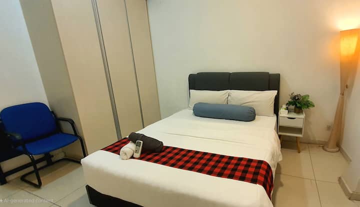 Queen Bed with built in wardrobe 