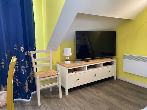 Successful Airbnb property: Duplex studio with mezzanine, 2*, sea view, 3rd floor in Le Croisic
