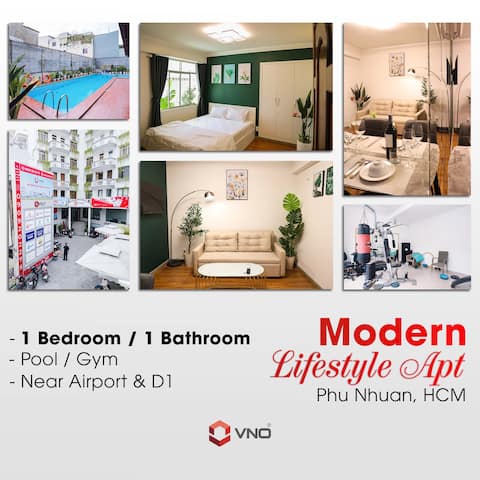 Modern Life Style 1BR/Pool/Gym /Near Airport & D1