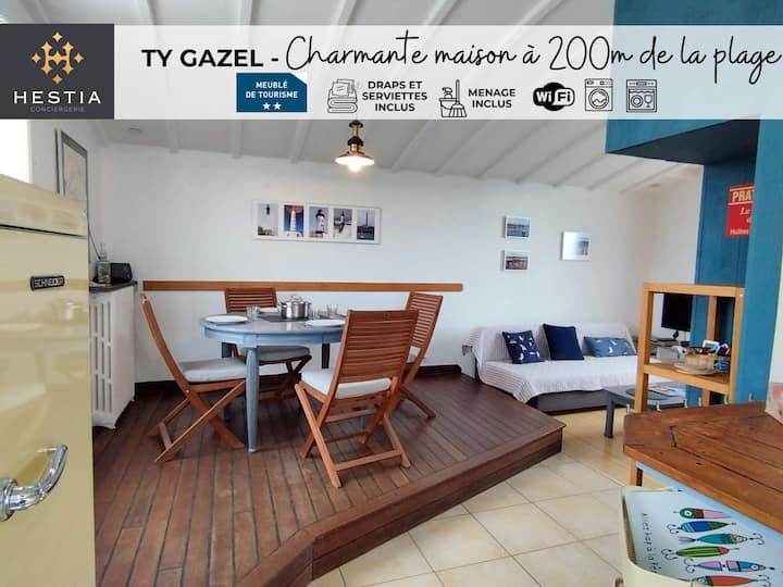Ty Gazel - Charmante Maison à 200m De La Plage - Saint-Pabu