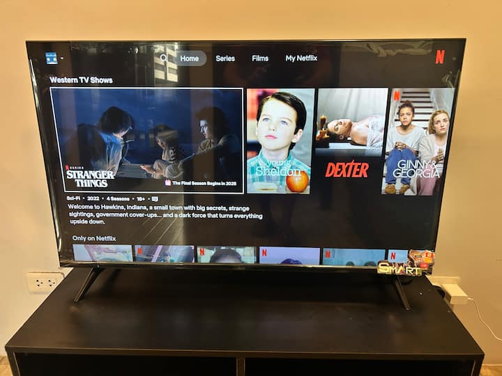 Our Smart TV comes with Netflix/ Disney —because sometimes the best adventures happen from the couch.