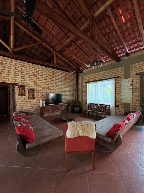 Popular Airbnb listing: Sacred Heart Country House with Fireplace and Pool Table in Santo Amaro Da Imperatriz
