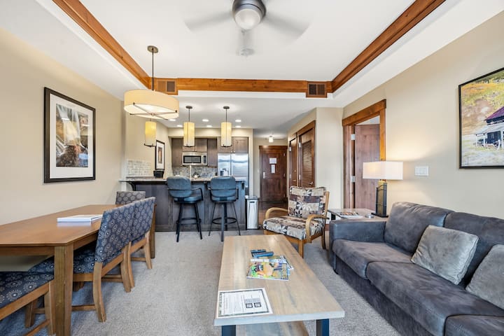 One Ski Hill Place 1BR Suite | Walk to Peak 8, Fireplace & Free Parking | Sleeps 4