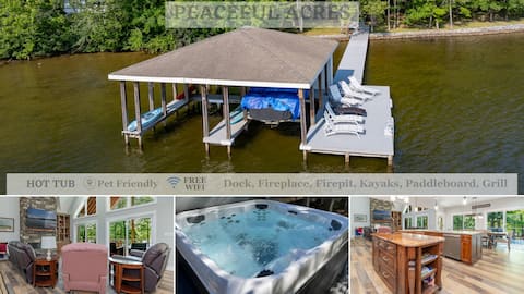 Hot tub, Firepit, Kayaks, Grill, private dock