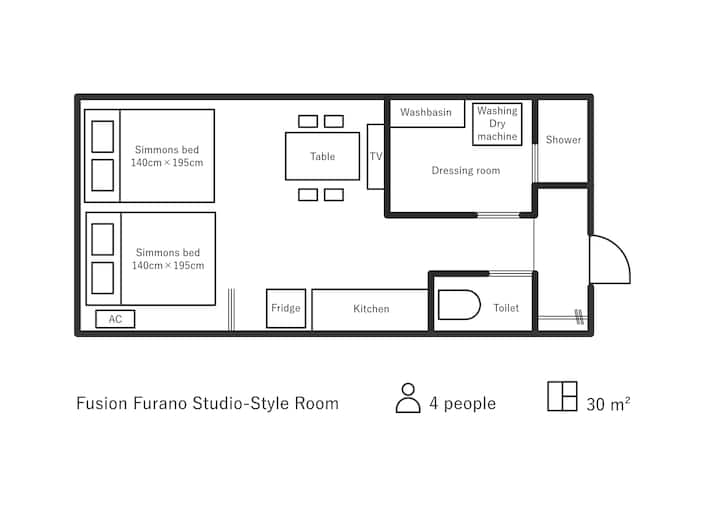 Fusion Furano Apt Studio Ski & Lavender 10mindrive - Hokkaido