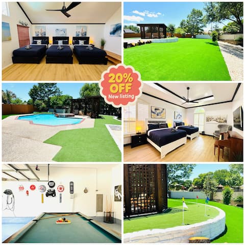 Grand Luxe Retreat w/Creek Mini Resort 6BR 6 BA EV