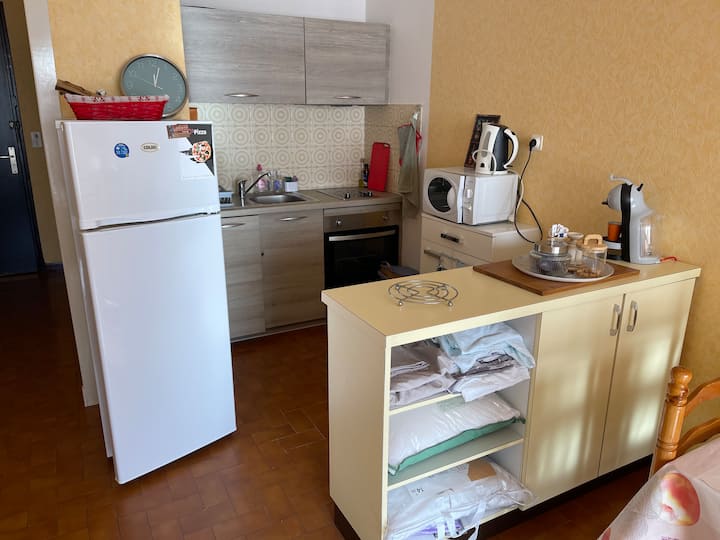 Grand Studio Climatisé Traversant En Rdc - Port-la-Nouvelle