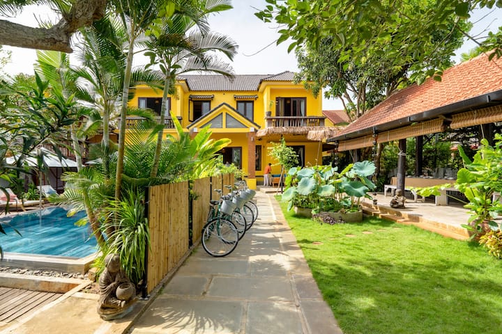 Tranquil Eco Pool Villa/ 7'to Old Town/beach/bida - Hội An