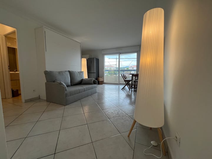 Studio Climatisé - Bord De Mer - Piscine + Parking - Antibes