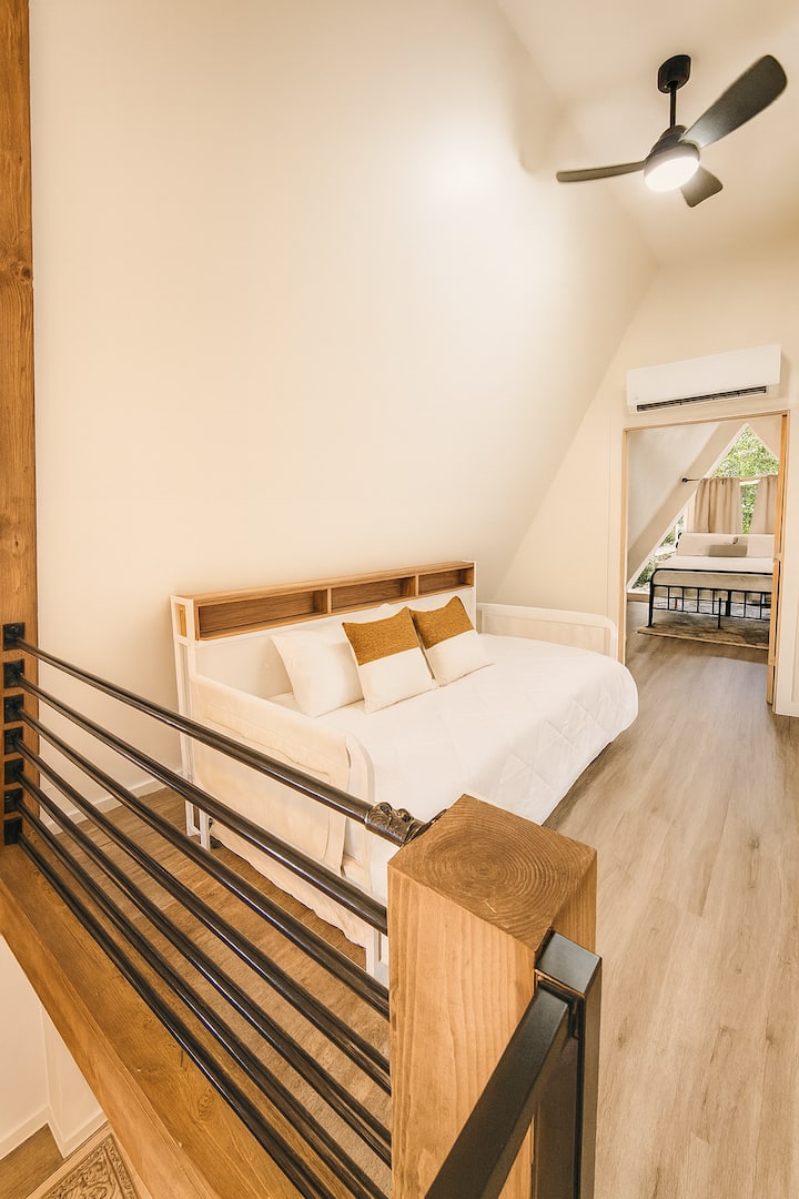 Daybed trundle with 2 full size mattresses, can convert into a full queen. 