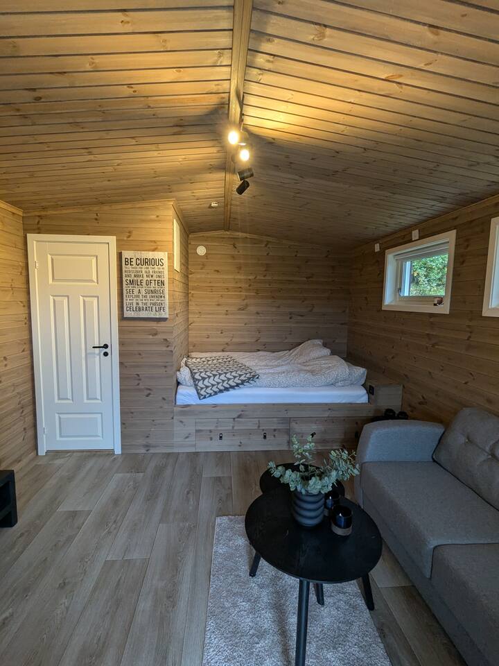 附属建筑，配备床（140厘米）+沙发床。 带水槽的附带厕所。 