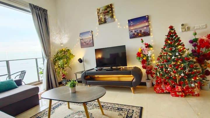 Silverscape Condo, Seaview, Tub 2br,4 Bed,wifi - マラッカ