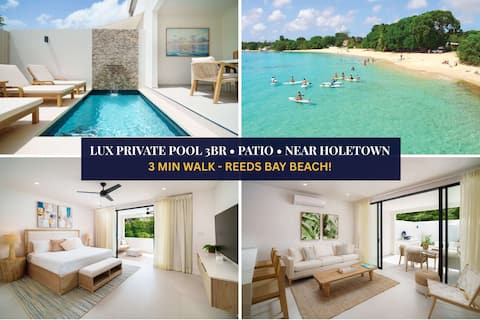 New Stylish 3BR, Walk to Beach! Pool