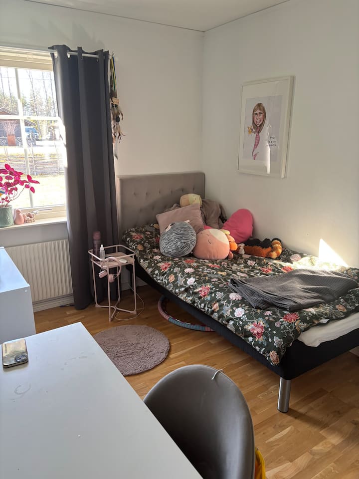 Dormitorio con una cama de 90 cm (3 pies) y un televisor en la habitación