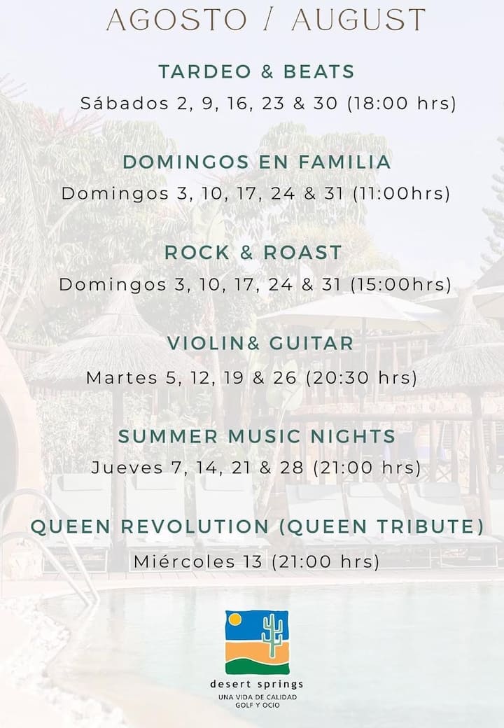 Conciertos y noches temáticas durante el verano.