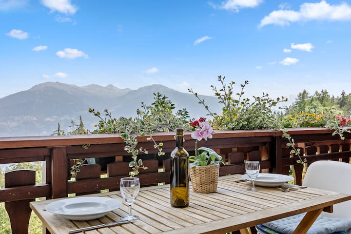 Charmant Studio Avec Superbe Vue Et Balcon - Crans-Montana