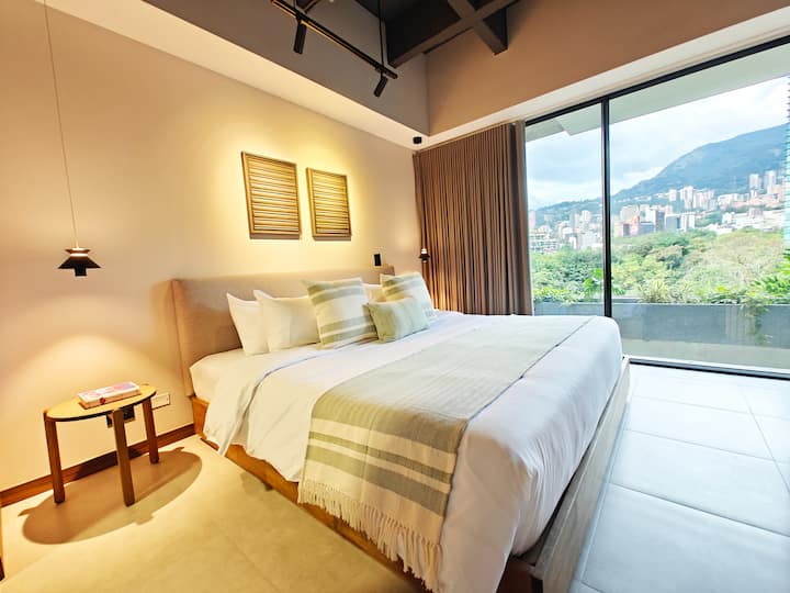 Industrial Flat | Open Kitchen | Ac | Wide Balcony - 
